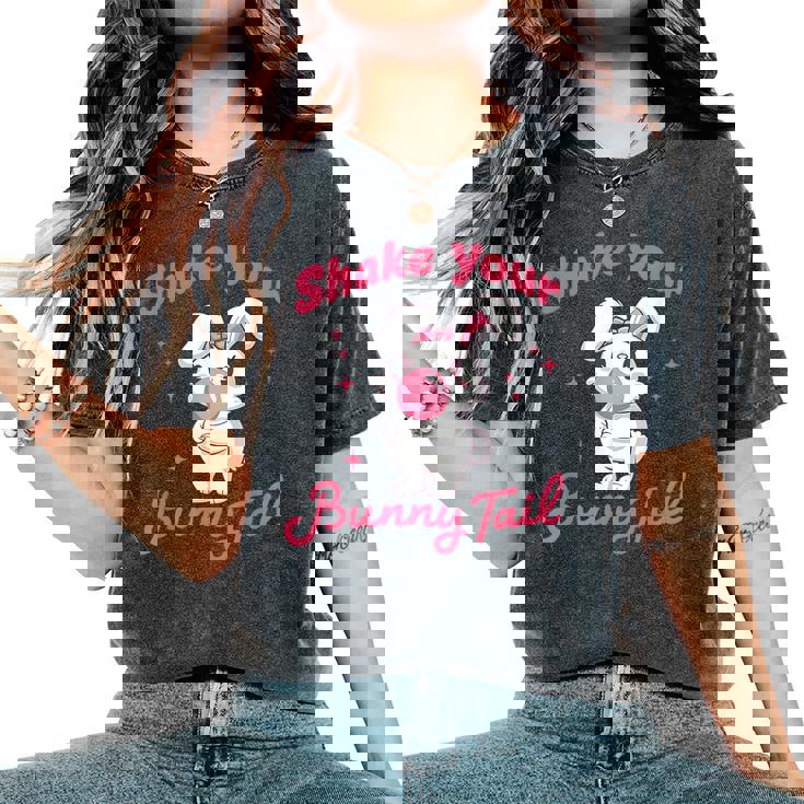 Shake Your Bunny Tail 愛らしいバブルガム レディースオーバーサイズコンフォートTシャツ