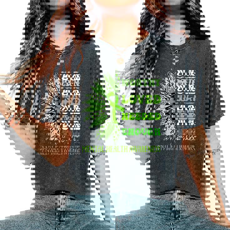 Sunflower Motivational Mental Health Awareness Women Women's Oversized Comfort T-Shirt