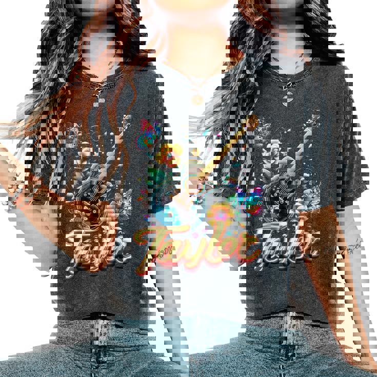 Taylor ファーストネーム I Love Taylor Birthday Girl Groovy 2010年代 レディースオーバーサイズコンフォートTシャツ