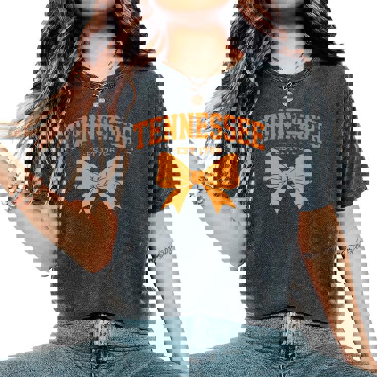 Vintage Tennessee Orange Cowgirl Coquette Bow Girl Tn Women's Oversized Comfort T-Shirt