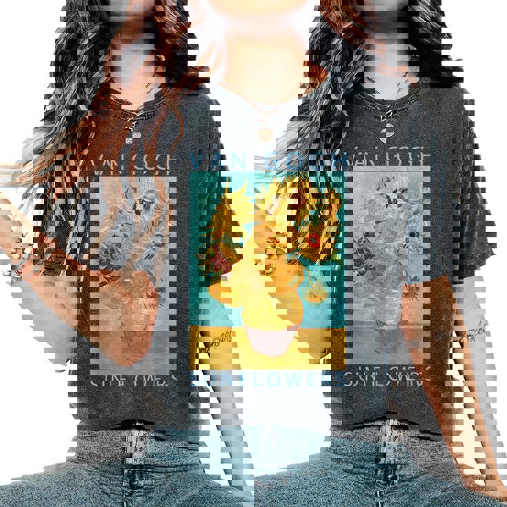 ゴッホ 面白いtシャツ ひまわり 名作 アート 花 印象派 絵画 メンズ レディース 服 美術 油彩画 レディースオーバーサイズコンフォートTシャツ