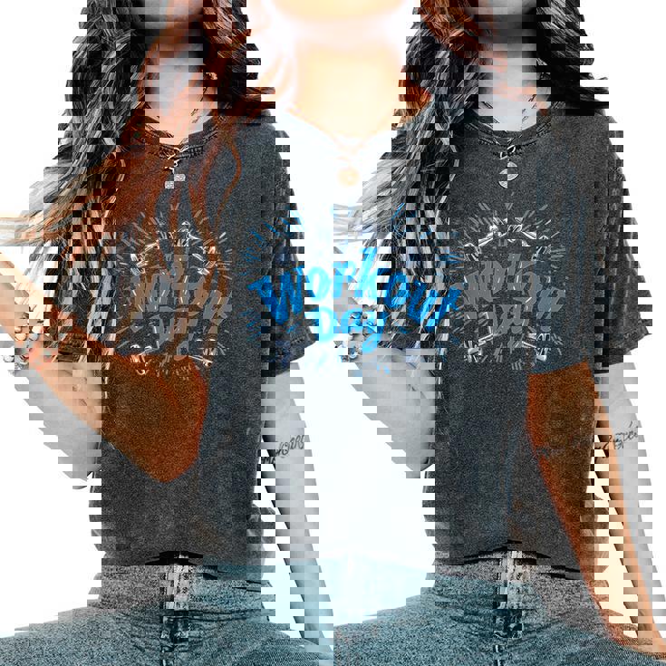 トレーニングエクササイズコスチューム ジム 男の子 女の子 レディースオーバーサイズコンフォートTシャツ