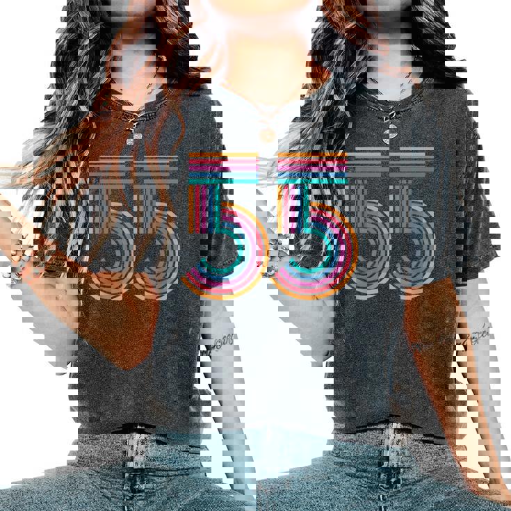 ナンバー55 五十五周年 男性 女性 55歳 誕生日 レディースオーバーサイズコンフォートTシャツ