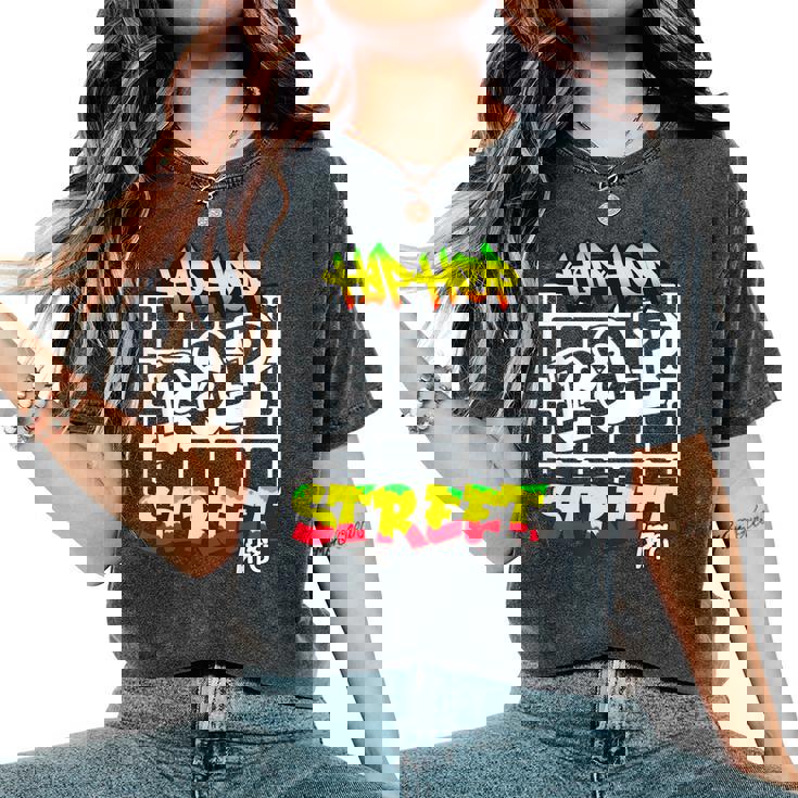 ヒップホップ ラップ ストリートライフ ダンス メラニン 黒人 男性 女性 キッズ レディースオーバーサイズコンフォートTシャツ