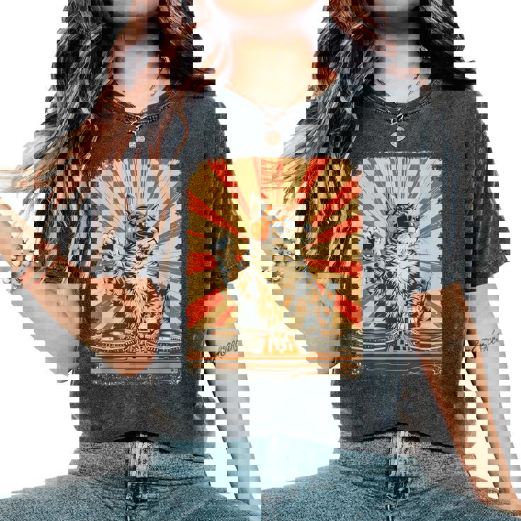 レトロ Dj 猫 ヘッドフォン付き ディスコ 音楽愛好家 男性 女性 キッズ レディースオーバーサイズコンフォートTシャツ