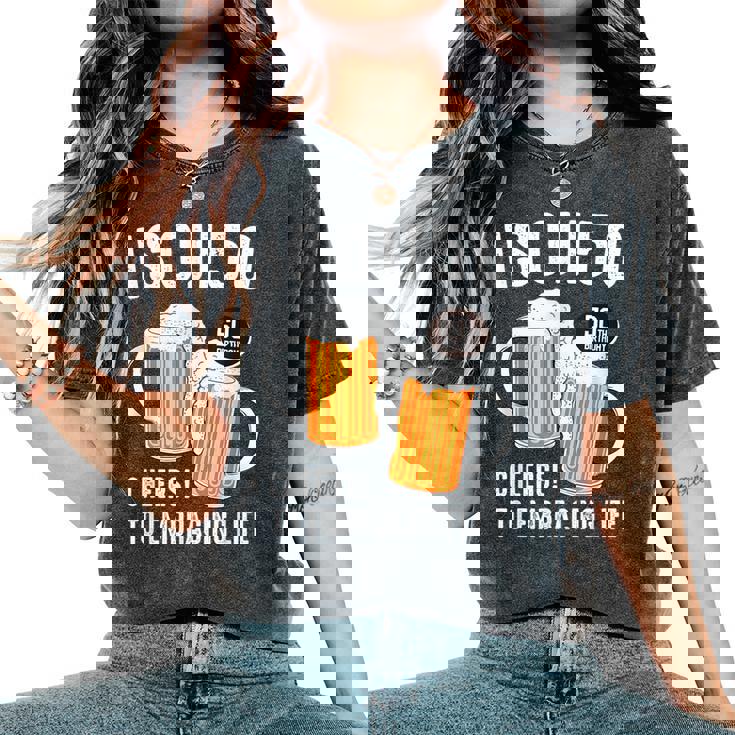 五十歳 五十路 ビール好き 酒好き 父 母 男性 女性 50歳お祝い Cheers To Embracing Life レディースオーバーサイズコンフォートTシャツ