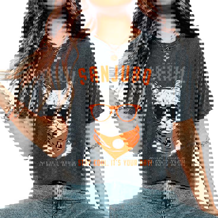 傘寿祝い ねこ サングラス 父 男性 女性 母 猫好き 傘寿 お祝い 80歳 おもしろ おもろい かっこいい レディースオーバーサイズコンフォートTシャツ