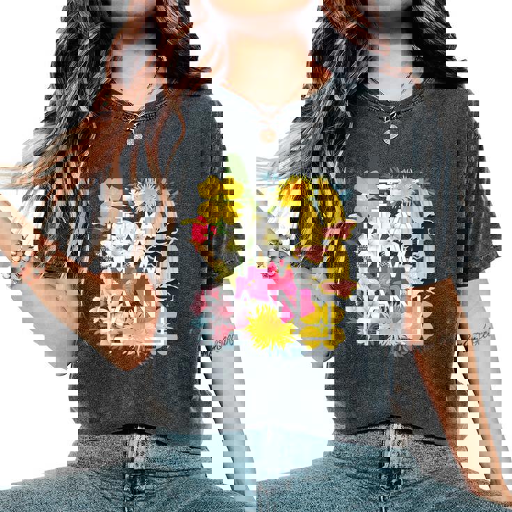 台湾の花ワードアート 台湾の誇り。 レディースオーバーサイズコンフォートTシャツ