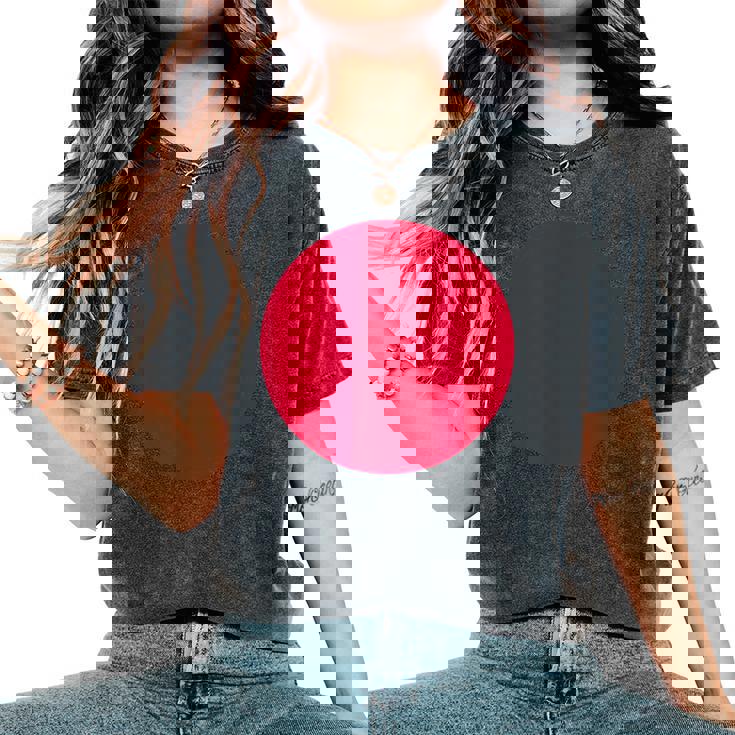 日の丸 Hinomaru 日本の国旗 レディースオーバーサイズコンフォートTシャツ