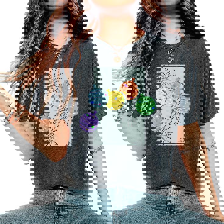 盛夏ー祭りの夜ー ヨーヨー 水風船 花火 祭り 夏 暑い 夜 レトロ 和柄 メンズ レディース キッズ レディースオーバーサイズコンフォートTシャツ