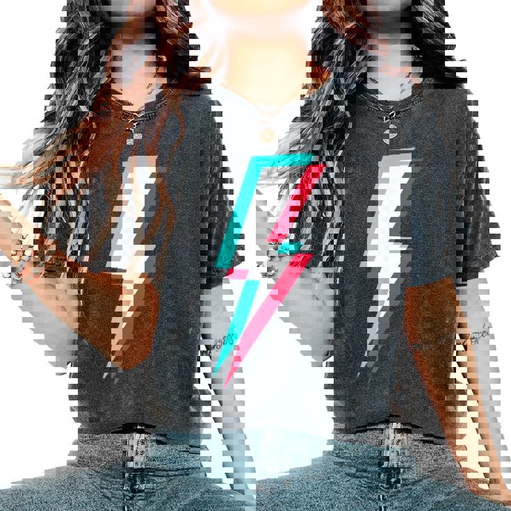 稲妻デザイン キッズ 男の子 女の子 女性 男性 グラフィック レディースオーバーサイズコンフォートTシャツ