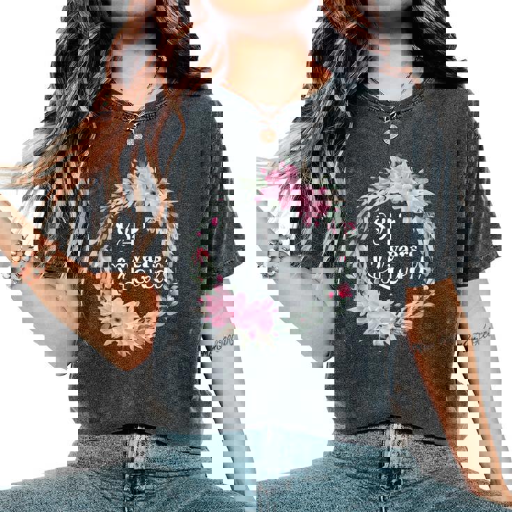 花柄 84歳 誕生日 男性 女性 84歳 誕生日 レディースオーバーサイズコンフォートTシャツ