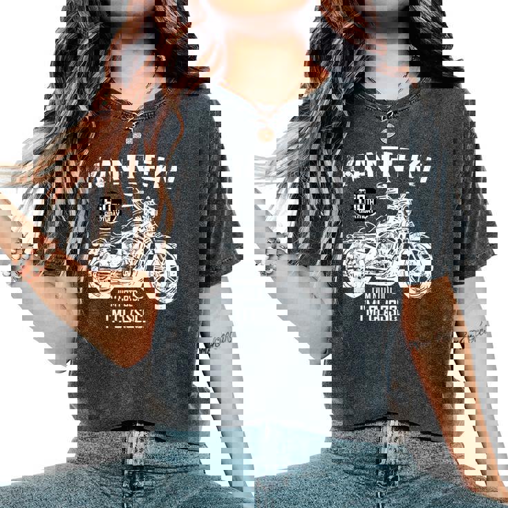 還暦祝い バイク好き 車好き 父 男性 女性 クラシックバイク 60歳 I'm Not Old I'm Classic レディースオーバーサイズコンフォートTシャツ