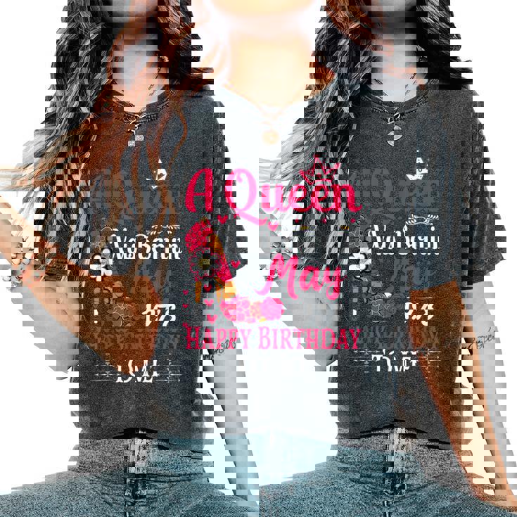 47歳の誕生日 ハイヒール A Queen Was Born In 5月 1978 レディースオーバーサイズコンフォートTシャツ