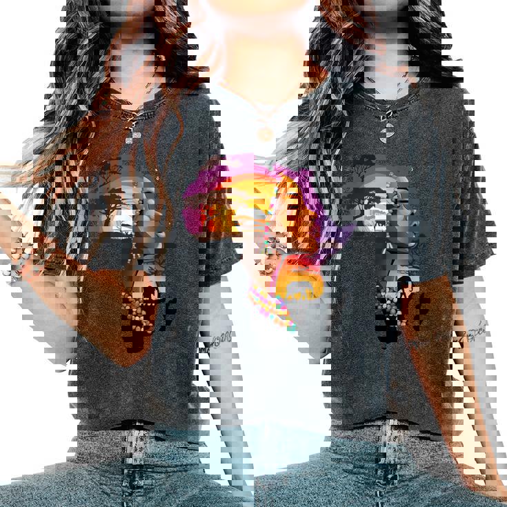 African American Boyunflower Melanin History Month レディースオーバーサイズコンフォートTシャツ