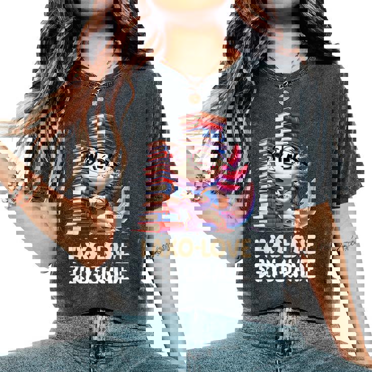 I Axo Love 3Rd Grade Axolotl 新学期読書 レディースオーバーサイズコンフォートTシャツ