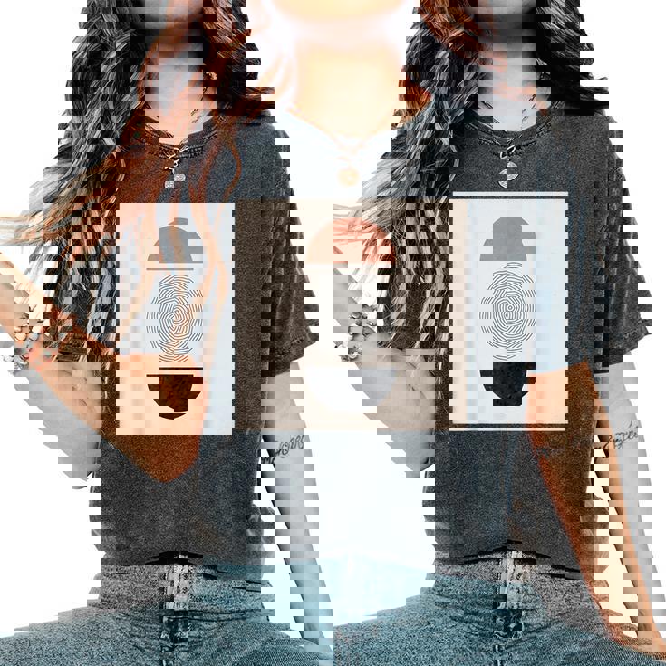 Boho 抽象形アート ミッドセンチュリー モダンアート レディースオーバーサイズコンフォートTシャツ