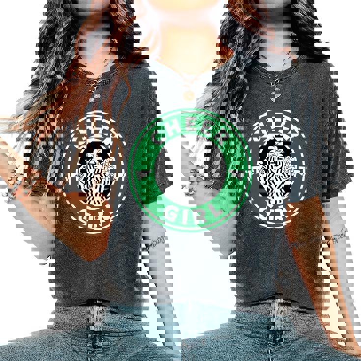 Cheer Girl 面白いチアリーダーグラフィック 女の子用 レディースオーバーサイズコンフォートTシャツ