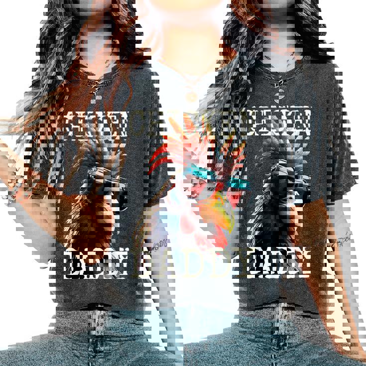 Chicken Daddy チキンパパ ニワトリ お父さん 農家 養鶏場 父の日 レディースオーバーサイズコンフォートTシャツ