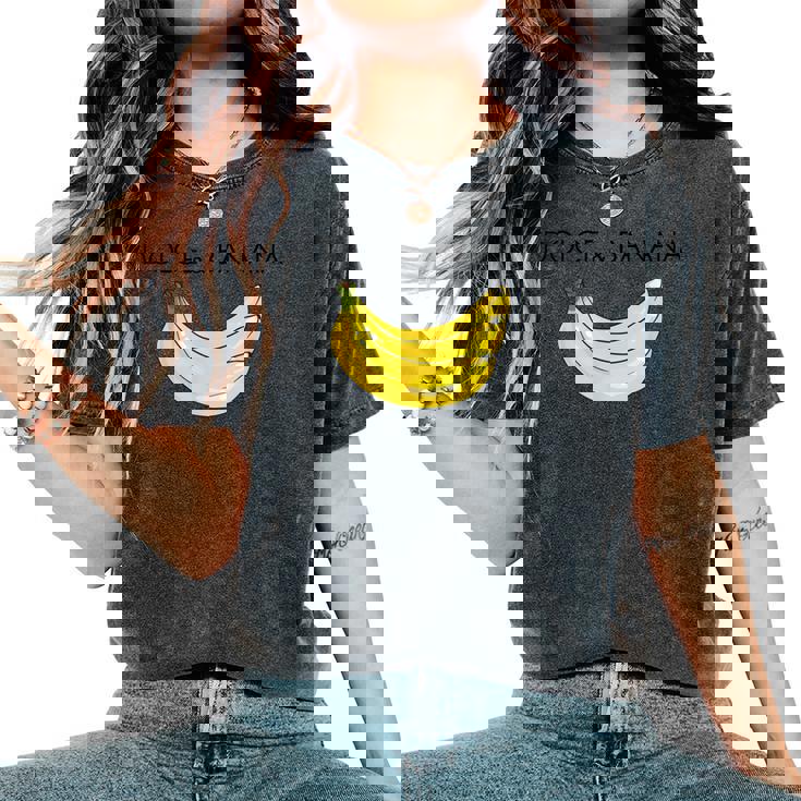 Dolce And Banana 面白いバナナ フルーツデザイン レディースオーバーサイズコンフォートTシャツ Dolce And Banana 面白いバナナ フルーツデザイン レディースオーバーサイズコンフォートTシャツ