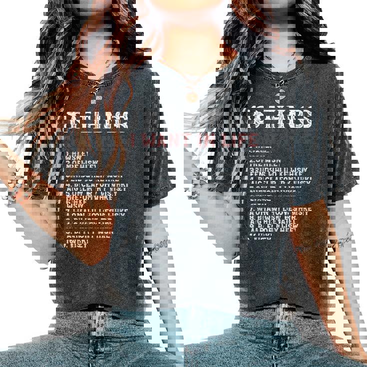 10 Things I Want In My Life ウイスキー Loves Whiskey レディースオーバーサイズコンフォートTシャツ