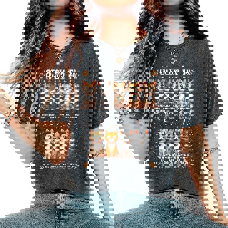 Godays I Am Christian 聖書詩 猫好き クリスチャン レディースオーバーサイズコンフォートTシャツ Godays I Am Christian 聖書詩 猫好き クリスチャン レディースオーバーサイズコンフォートTシャツ