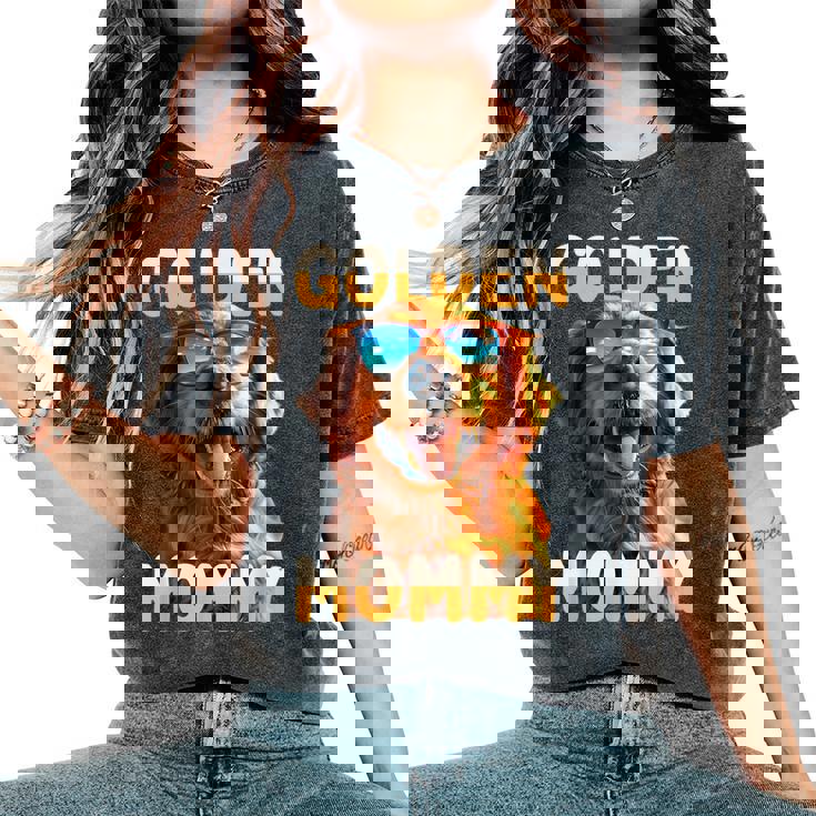 Golden Mommyゴールデン・ママ 母の日 ゴールデンレトリバー・ママ レディースオーバーサイズコンフォートTシャツ