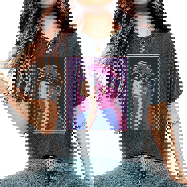 Hailatanad Anime Girl Japaneseaporwave Aesthetic レディースオーバーサイズコンフォートTシャツ