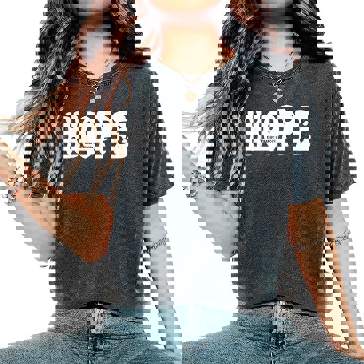 Hope Romans 15 13 レトロ グルービー 面白い クリスチャン 信仰 聖書 J レディースオーバーサイズコンフォートTシャツ