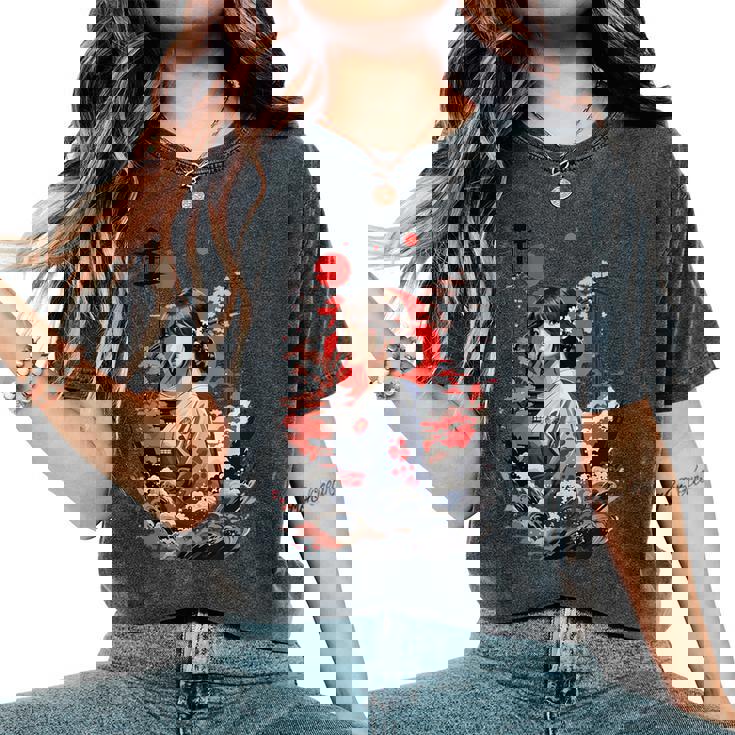 I Love Japan 東京都 日本の女の子 タトゥーアート レディースオーバーサイズコンフォートTシャツ