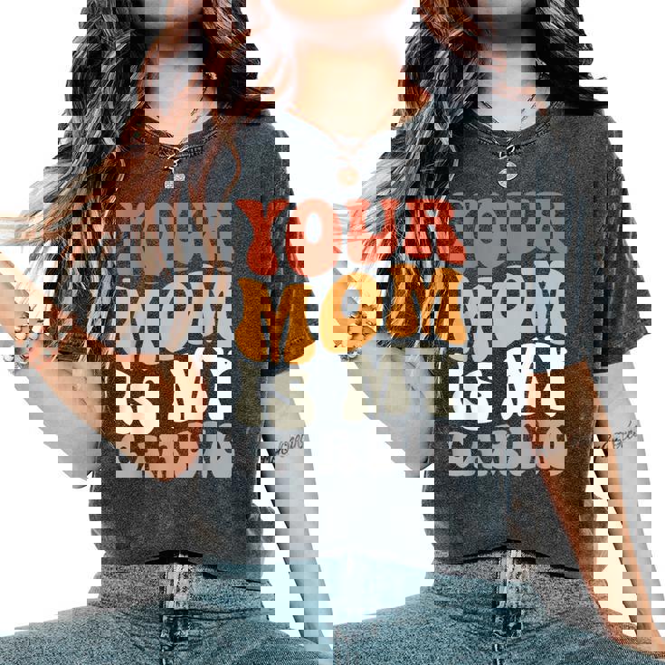 Your Mom Is My Cardio Groovy Palestra Allenamenti Regali Per Papà T-shirt comoda oversize da donna