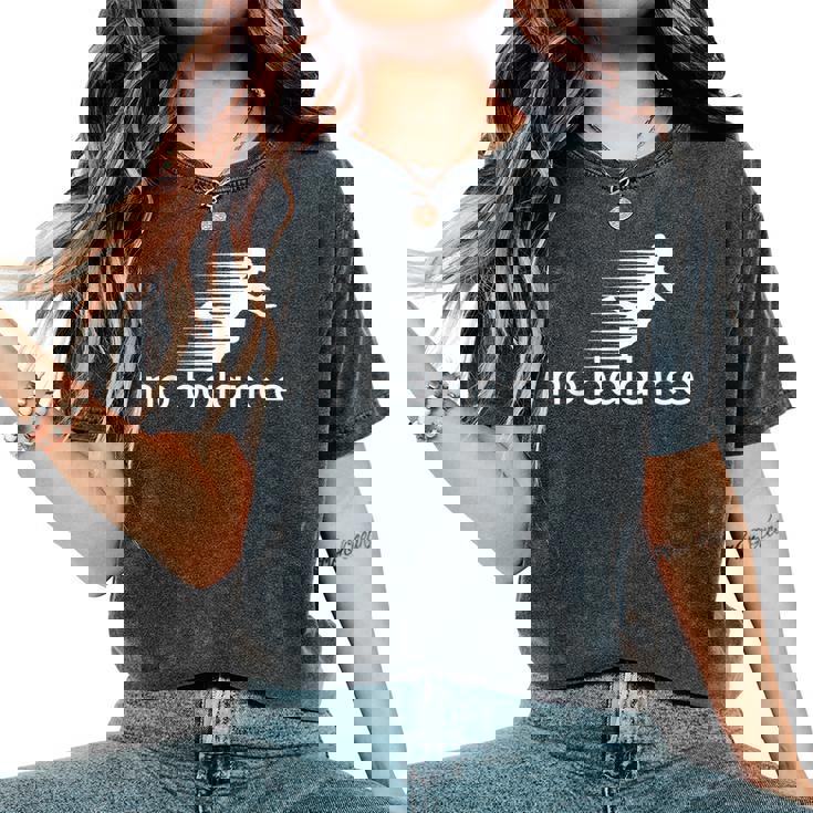 No Balance Girl スポーツとユーモアのための面白いパロディデザイン レディースオーバーサイズコンフォートTシャツ