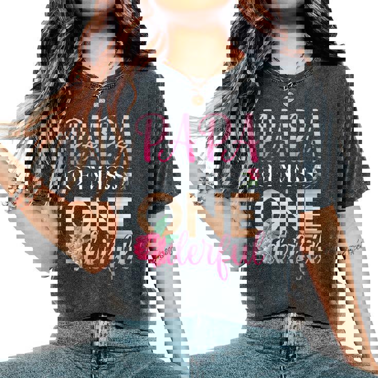 Papa Of Miss Onederful Girls 1歳の誕生日 マッチングファミリー レディースオーバーサイズコンフォートTシャツ Papa Of Miss Onederful Girls 1歳の誕生日 マッチングファミリー レディースオーバーサイズコンフォートTシャツ
