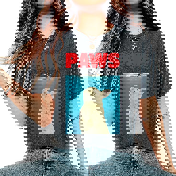 Paws Bunny 面白いパロディ ウサギ好きのギフト レディースオーバーサイズコンフォートTシャツ