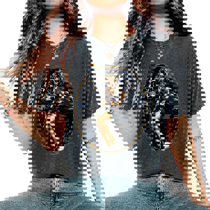 Pinup Girl Warbird 軍用航空機 航空機 レディースオーバーサイズコンフォートTシャツ