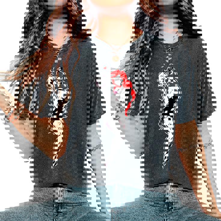 Pretty Girl Devil ピンナップガール トラディショナルフラッシュ レディースオーバーサイズコンフォートTシャツ