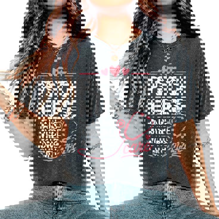 Psych Nurse Mental Health Psychiatric Nursing Appreciation レディースオーバーサイズコンフォートTシャツ