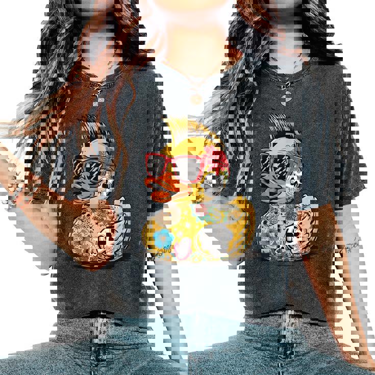 Rubber Duck Punk Heavy Metal Women's Oversized Comfort T-Shirt Rubber Duck Punk Heavy Metal Women's Oversized Comfort T-Shirt