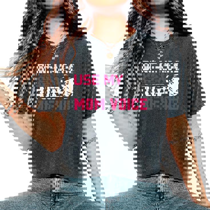 Rugby Don't Make Me Use My Rugby Momボイス。 長袖tシャツ レディースオーバーサイズコンフォートTシャツ