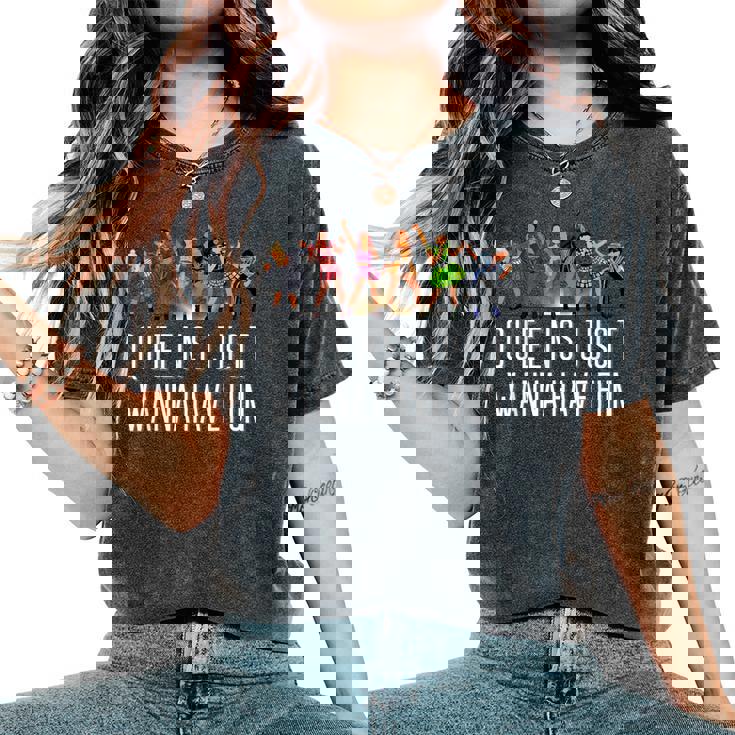 Six Queens Just Wanna Have Fun シアターミュージカル レディースオーバーサイズコンフォートTシャツ