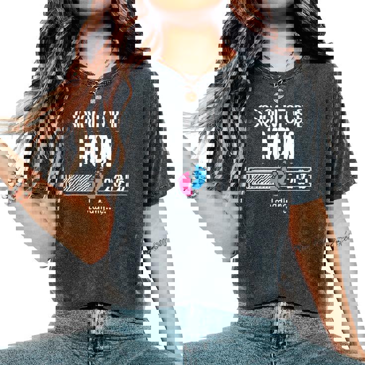 Soon To Be Mom 2025 Loading Promoted To Mommy First Time Mom レディースオーバーサイズコンフォートTシャツ