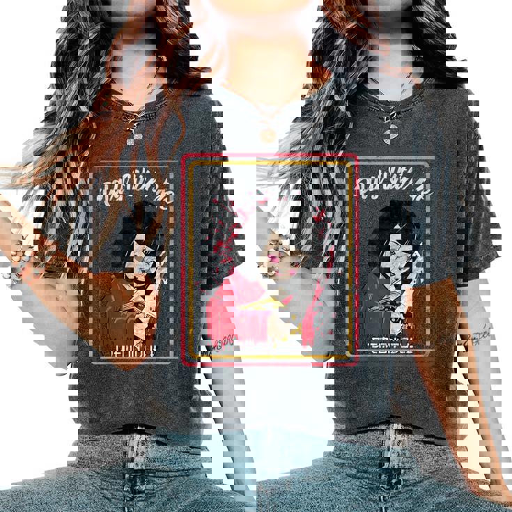 Vintage Horror Play With Me Haunted Ichimatsu Doll レディースオーバーサイズコンフォートTシャツ Vintage Horror Play With Me Haunted Ichimatsu Doll レディースオーバーサイズコンフォートTシャツ