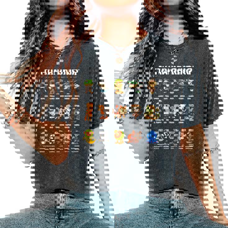 イタリアン ブレイン ミーム キャラクター かわいい 子供 男性 女性 レディースオーバーサイズコンフォートTシャツ