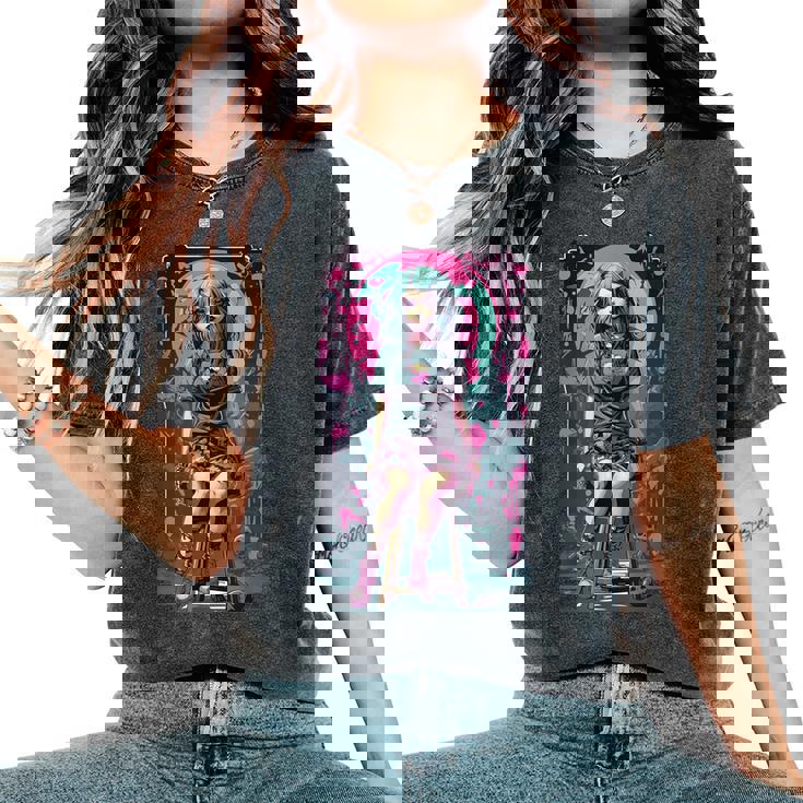 オカルト ゴシック E-Girl ゴスガール 美的 アニメ デザイン レディースオーバーサイズコンフォートTシャツ オカルト ゴシック E-Girl ゴスガール 美的 アニメ デザイン レディースオーバーサイズコンフォートTシャツ