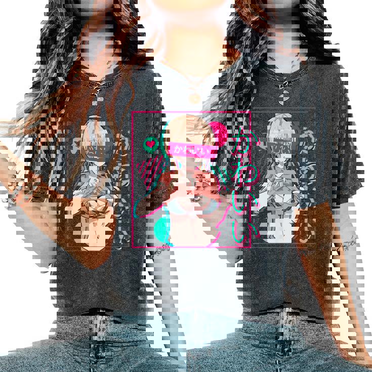 スケベなアニメの女の子 レディースオーバーサイズコンフォートTシャツ