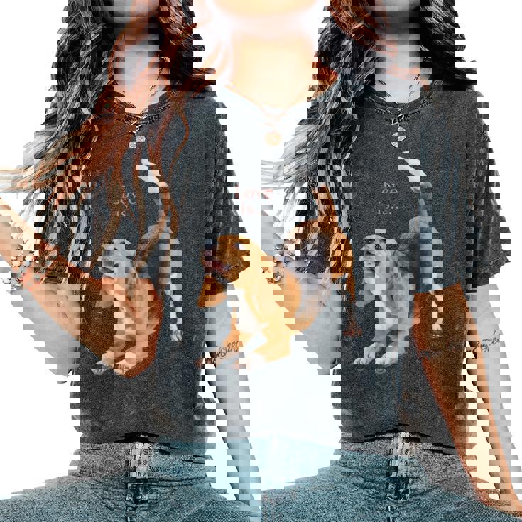 ビーグルシャツ ビーグルtシャツ Love Is Dog Mom Dad 子犬 ペット キュート レディースオーバーサイズコンフォートTシャツ