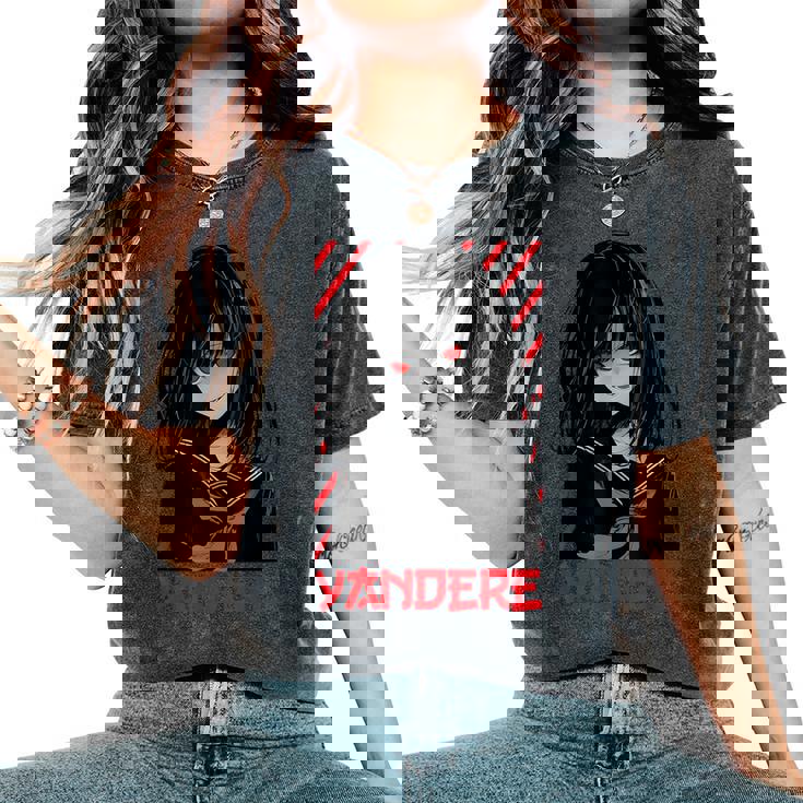 ヤンデレ アニメ 女の子 かわいい エモ ゴス オタク アニメ マンガ好き レディースオーバーサイズコンフォートTシャツ ヤンデレ アニメ 女の子 かわいい エモ ゴス オタク アニメ マンガ好き レディースオーバーサイズコンフォートTシャツ