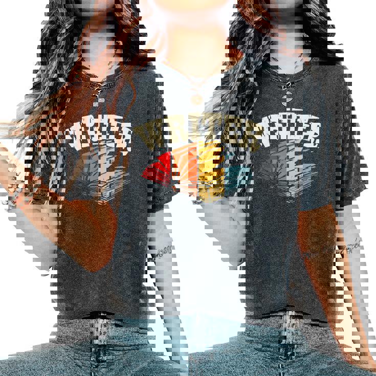 作家 アート 男性 女性 小説 執筆 小説家 作家 レディースオーバーサイズコンフォートTシャツ