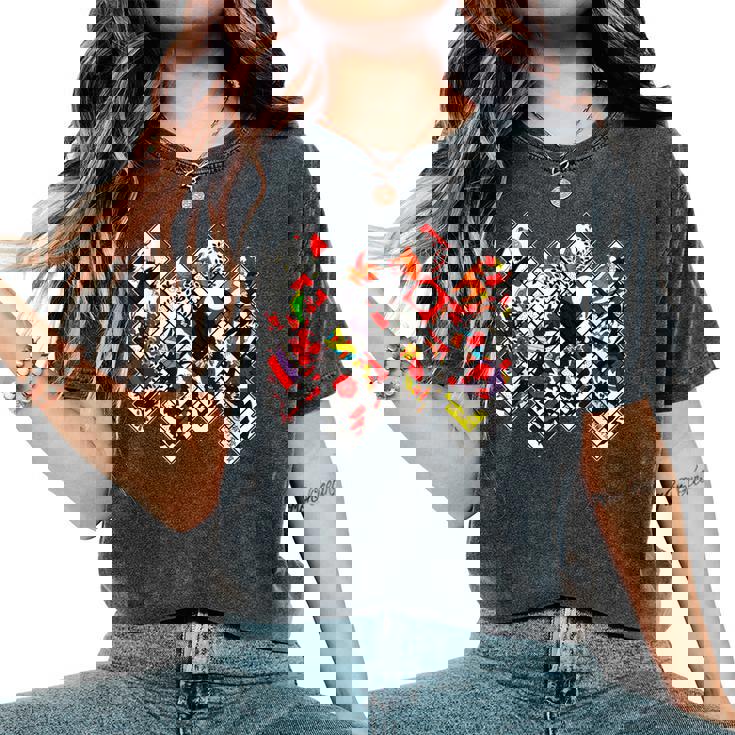 日本の伝統工芸品 花札 男性 女性 レディースオーバーサイズコンフォートTシャツ