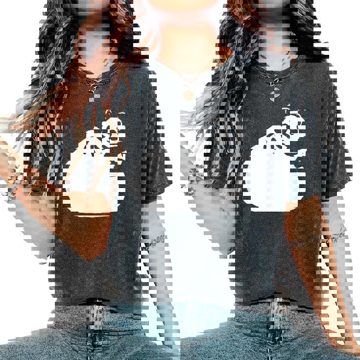 肉まんとパンダ かわいい チャイナ Pork Bunpanda レディースオーバーサイズコンフォートTシャツ